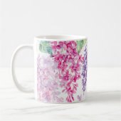 Lila lente bloem-Floral bruiloft Koffiemok (Links)