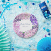 Lila lente bloem-Floral bruiloft Papieren Bordje (Feest)