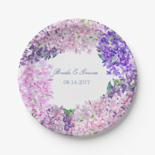 Lila lente bloem-Floral bruiloft Papieren Bordje