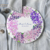 Lila lente bloem-Floral bruiloft Ronde Button 6,0 Cm (In situ)