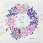 Lila lente bloem-Floral bruiloft Wijn Etiket (Enkel label)