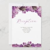 Lila lentetuin bruiloft kaart (Achterkant)