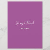 Lila lentetuin bruiloft menu (Achterkant)