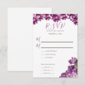 Lila lentetuin bruiloft RSVP kaartje (Voorkant / Achterkant)