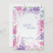 Lila lentevloer bloesem-Floral bewaart de datum Save The Date (Voorkant)