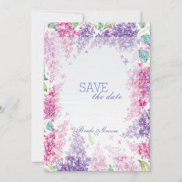 Lila lentevloer bloesem-Floral bewaart de datum Save The Date