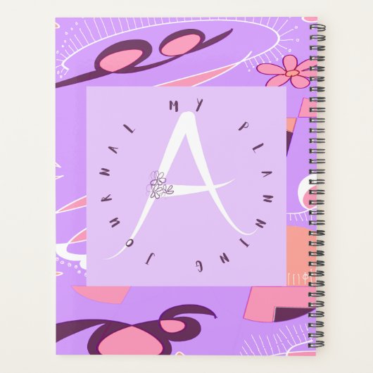 Lila letter A Abstract Planner (Achterkant)