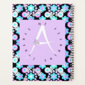 Lila Letter A Blue Floral Planner (Achterkant)