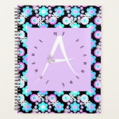 Lila Letter A Blue Floral Planner (Voorkant)