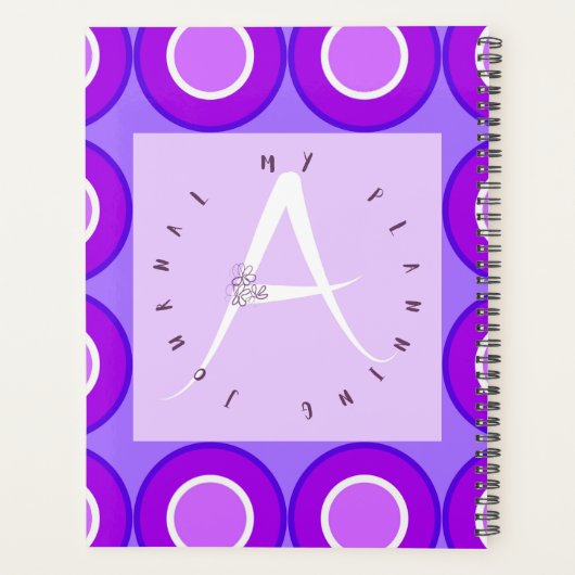Lila letter A circulaire Planner (Achterkant)