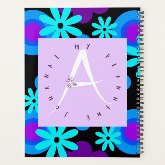 Lila letter A Flower Power Planner (Achterkant)