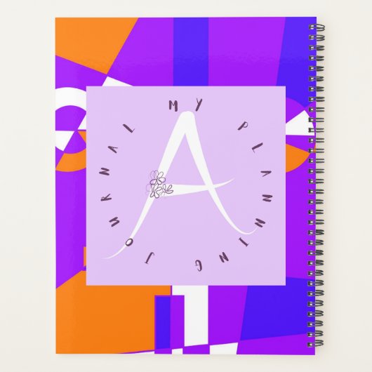 Lila letter A Geometrisch Planner (Achterkant)