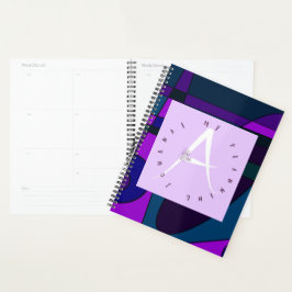 Lila letter A Indigo Surf Planner