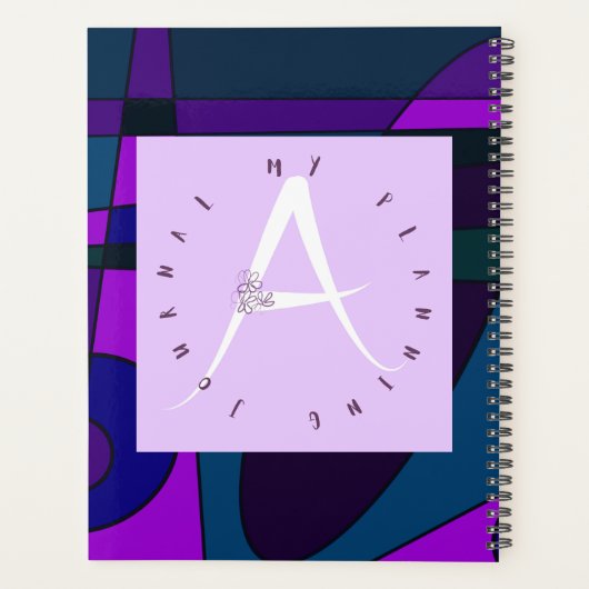 Lila letter A Indigo Surf Planner (Achterkant)