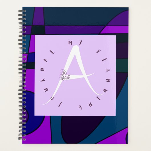 Lila letter A Indigo Surf Planner (Voorkant)