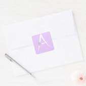 Lila letter A Vierkante Sticker (Envelop)
