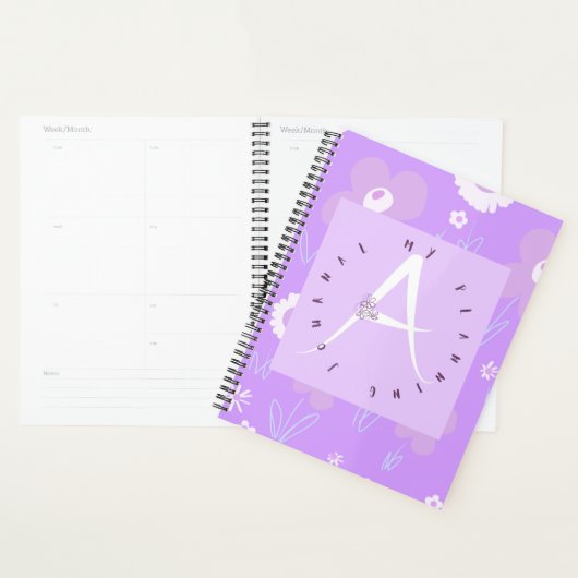 Lila letter A weide Planner (Display)