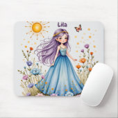 LILA ~ Lief Meisje ~ Bloemen ~ Mousepad Muismat (Met muis)