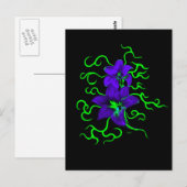 lila Lilie Blume Briefkaart (Voorkant / Achterkant)