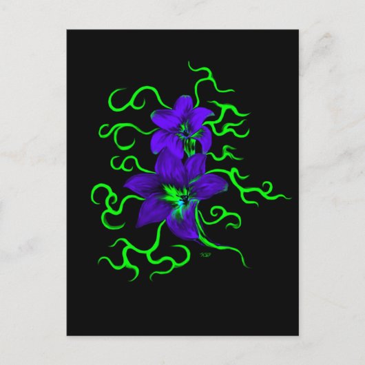 lila Lilie Blume Briefkaart (Voorkant)