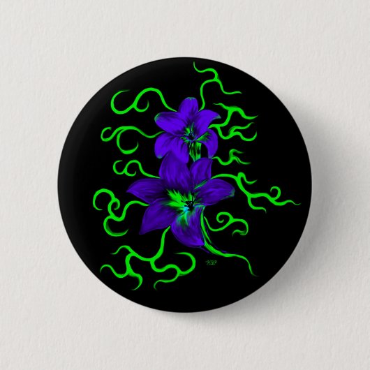 lila Lilie Blume Ronde Button 5,7 Cm (Voorkant)