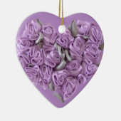 Lila lint-Rozen Hart-Ornament Keramisch Ornament (Rechts)
