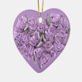 Lila lint-Rozen Hart-Ornament Keramisch Ornament (Links)