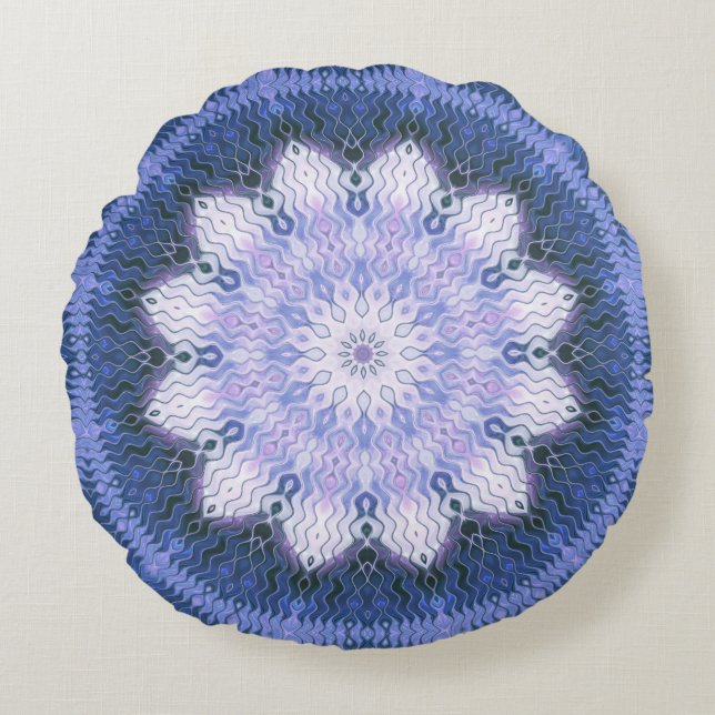 Lila Lotus Dreaming Mandala Round Pillow Rond Kussen (Voorkant)