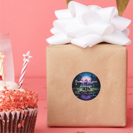  Lila lotusbloem Ronde Sticker (Feest)