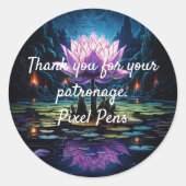  Lila lotusbloem Ronde Sticker (Voorkant)