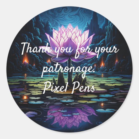 Lila lotusbloem Ronde Sticker (Voorkant)