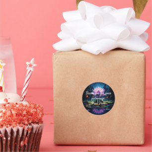  Lila lotusbloem Ronde Sticker