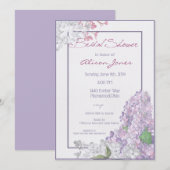 Lila Loveliness Bridal Shower-uitnodiging Kaart (Voorkant / Achterkant)