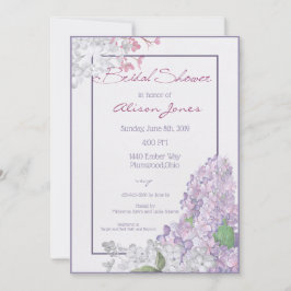 Lila Loveliness Bridal Shower-uitnodiging Kaart