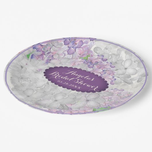 Lila Loveliness Scalloped Violet Papieren Bordje (Gekanteld)