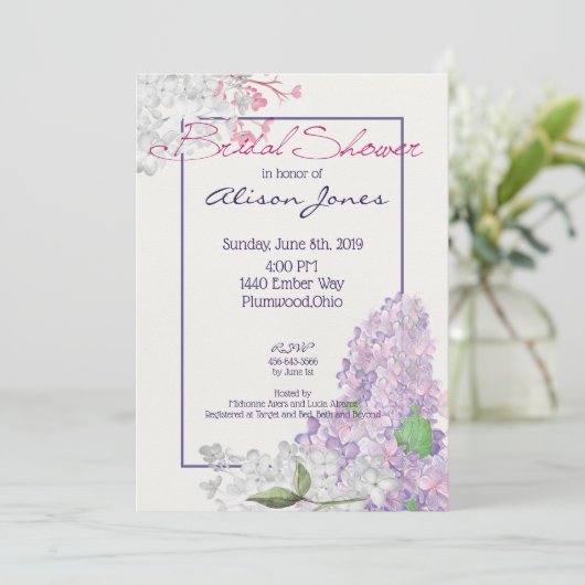 Lila Loveliness Vrijgezellenfeest Kaart (Staand voorkant)