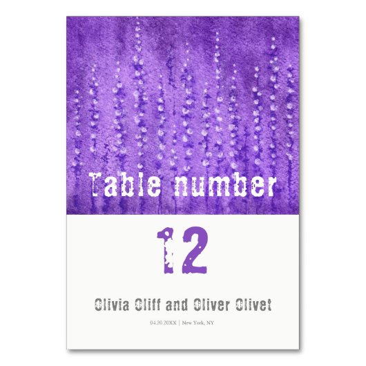 Lila Lupines bruiloft Kaart (Voorkant)