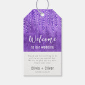 Lila Lupines bruiloft welkom Cadeaulabel (Voorkant)