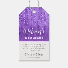 Lila Lupines bruiloft welkom Cadeaulabel