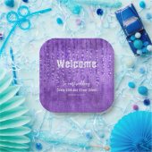 Lila Lupines bruiloft welkom Papieren Bordje (Feest)