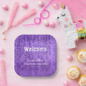 Lila Lupines bruiloft welkom Papieren Bordje (Feest)