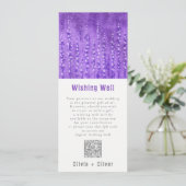 Lila Lupines Bruiloft Wishing Well QR Code Kaart (Staand voorkant)
