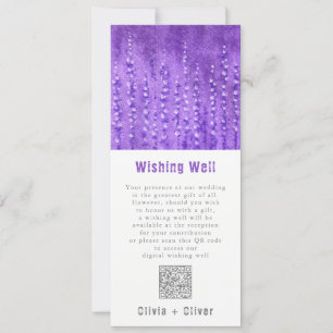 Lila Lupines Bruiloft Wishing Well QR Code Kaart