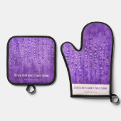 Lila lupines ovenwant & pannenlap set (Voorkant)