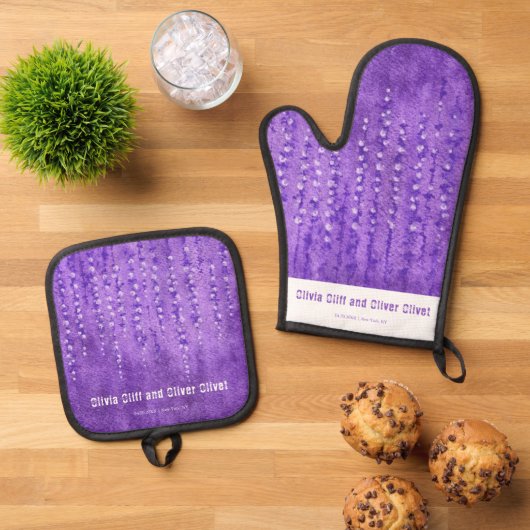 Lila lupines ovenwant & pannenlap set (Top down)
