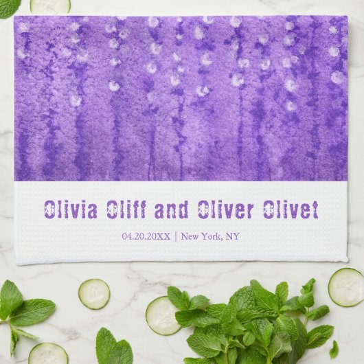 Lila lupines theedoek (Gevouwen)