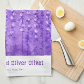 Lila lupines theedoek (Quarter Fold)