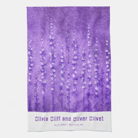 Lila lupines theedoek (Verticaal)