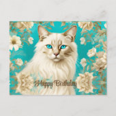 Lila Lynx Point Siamese Portrait Art Verjaardag Briefkaart (Voorkant)