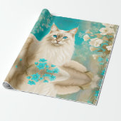 Lila Lynx Point Siamese portretkunst Cadeaupapier (Uitgerold)